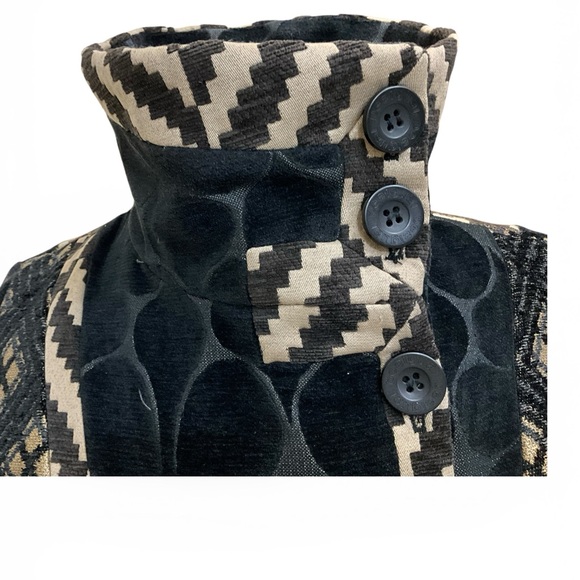 Desigual Embroidered Patchwork A-Line Coat Funnel Collar Button Front Jacket - Picture 8 of 16